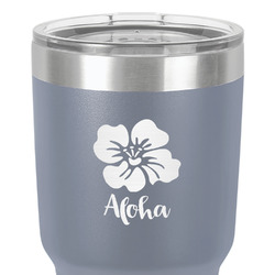 Preppy Hibiscus 30 oz Stainless Steel Tumbler - Grey - Double-Sided (Personalized)