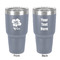 Preppy Hibiscus 30 oz Stainless Steel Ringneck Tumbler - Grey - Double Sided - Front & Back