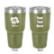 Preppy Hibiscus 30 oz Stainless Steel Tumbler - Olive - Double-Sided (Personalized)