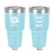 Preppy Hibiscus 30 oz Stainless Steel Ringneck Tumbler - Teal - Double Sided - Front & Back