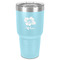 Preppy Hibiscus 30 oz Stainless Steel Ringneck Tumbler - Teal - Front