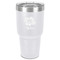 Preppy Hibiscus 30 oz Stainless Steel Ringneck Tumbler - White - Front
