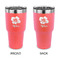 Preppy Hibiscus 30 oz Stainless Steel Tumbler - Coral - Double Sided (Personalized)