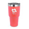 Preppy Hibiscus 30 oz Stainless Steel Ringneck Tumblers - Coral - FRONT