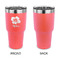 Preppy Hibiscus 30 oz Stainless Steel Ringneck Tumblers - Coral - Single Sided - APPROVAL