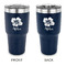 Preppy Hibiscus 30 oz Stainless Steel Tumbler - Navy - Double Sided (Personalized)