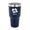 Preppy Hibiscus 30 oz Stainless Steel Ringneck Tumblers - Navy - FRONT
