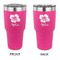 Preppy Hibiscus 30 oz Stainless Steel Tumbler - Pink - Double Sided (Personalized)