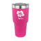 Preppy Hibiscus 30 oz Stainless Steel Tumbler - Pink - Single Sided (Personalized)