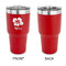Preppy Hibiscus 30 oz Stainless Steel Ringneck Tumblers - Red - Single Sided - APPROVAL