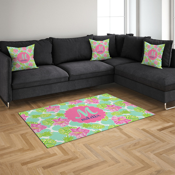 Preppy Hibiscus 4'x6' Indoor Area Rugs - IN CONTEXT