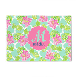 Preppy Hibiscus 4' x 6' Indoor Area Rug (Personalized)