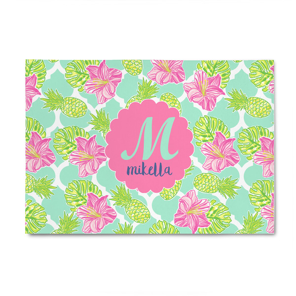 Custom Preppy Hibiscus 4' x 6' Patio Rug (Personalized)