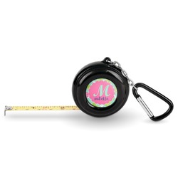 Preppy Hibiscus Pocket Tape Measure - 6 Ft w/ Carabiner Clip (Personalized)