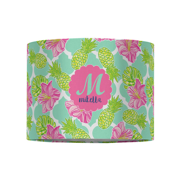 Preppy Hibiscus 8" Drum Lampshade - FRONT (Fabric)