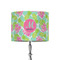 Preppy Hibiscus 8" Drum Lampshade - ON STAND (Fabric)