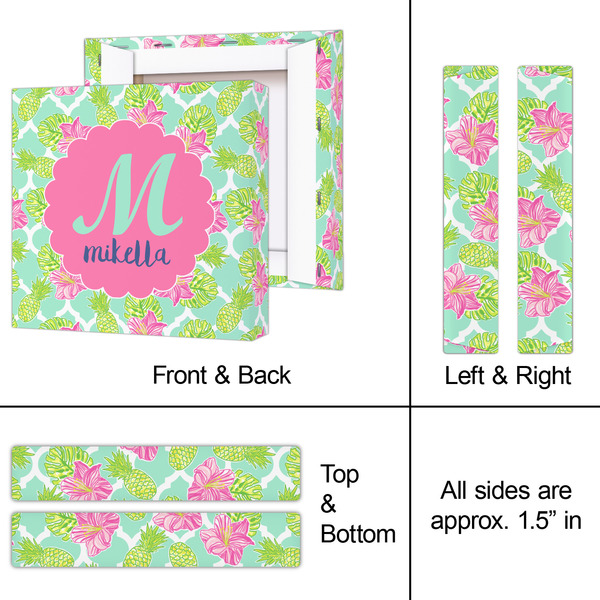 Preppy Hibiscus 8x8 - Canvas Print - Approval