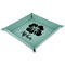 Preppy Hibiscus 9" x 9" Teal Leatherette Snap Up Tray - MAIN