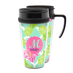 Preppy Hibiscus Acrylic Travel Mug (Personalized)
