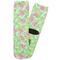 Preppy Hibiscus Adult Crew Socks - Single Pair - Front and Back