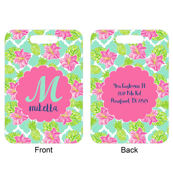 Preppy Hibiscus Aluminum Luggage Tag (Front + Back)
