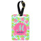 Preppy Hibiscus Metal Luggage Tag w/ Name and Initial