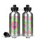 Preppy Hibiscus Aluminum Water Bottle - Front and Back