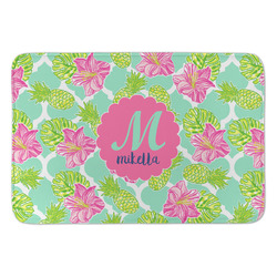 Preppy Hibiscus Anti-Fatigue Kitchen Mat (Personalized)