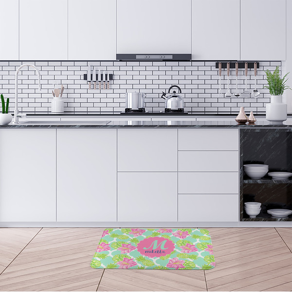Preppy Hibiscus Anti-Fatigue Kitchen Mats - LIFESTYLE