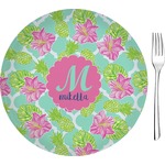 Preppy Hibiscus Glass Appetizer / Dessert Plate 8" (Personalized)