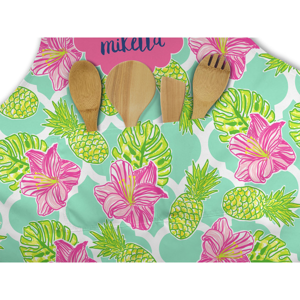 Preppy Hibiscus Apron - Pocket Detail with Props