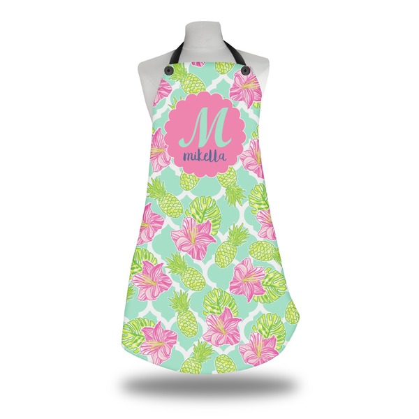 Custom Preppy Hibiscus Apron w/ Name and Initial