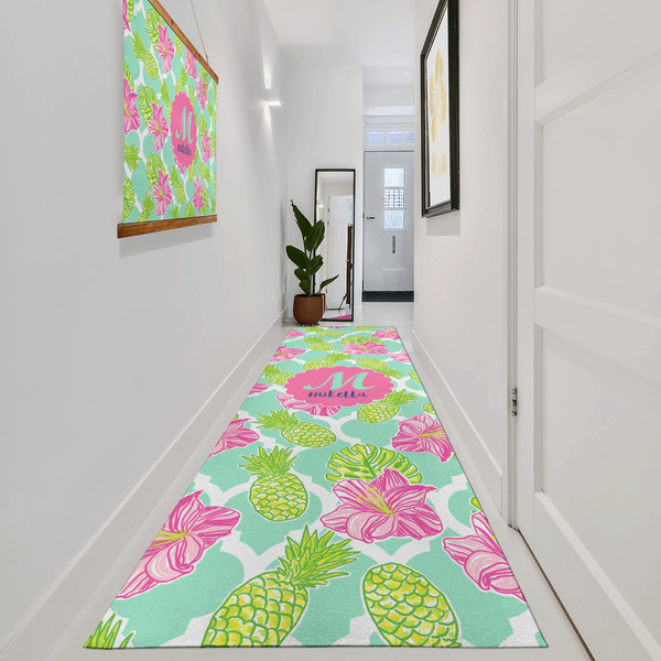 Preppy Hibiscus Area Rug Sizes - In Context (vertical)