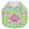 Preppy Hibiscus Jersey Knit Baby Bib w/ Name and Initial