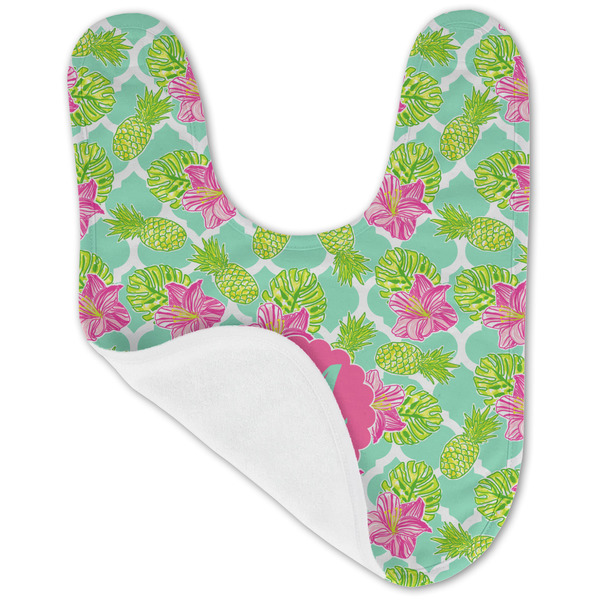 Preppy Hibiscus Baby Bib - AFT folded