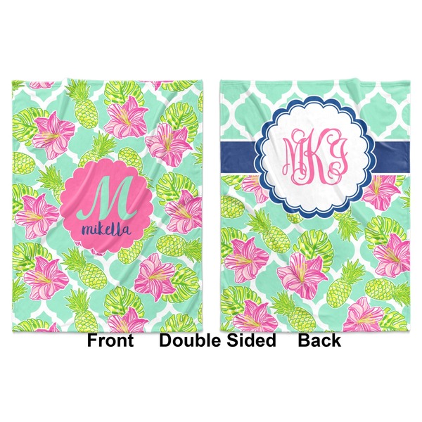 Preppy Hibiscus Baby Blanket (Double Sided - Printed Front and Back)