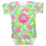Preppy Hibiscus Baby Bodysuit 0-3 (Personalized)