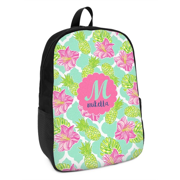 Custom Preppy Hibiscus Kids Backpack (Personalized)