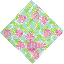 Preppy Hibiscus Dog Bandana Scarf w/ Name and Initial
