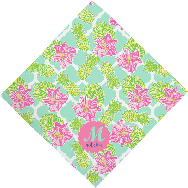 Preppy Hibiscus Bandana - Full View