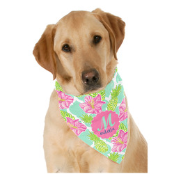 Preppy Hibiscus Dog Bandana Scarf w/ Name and Initial