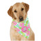 Preppy Hibiscus Dog Bandana Scarf w/ Name and Initial