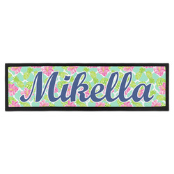 Preppy Hibiscus Bar Mat - Large (Personalized)