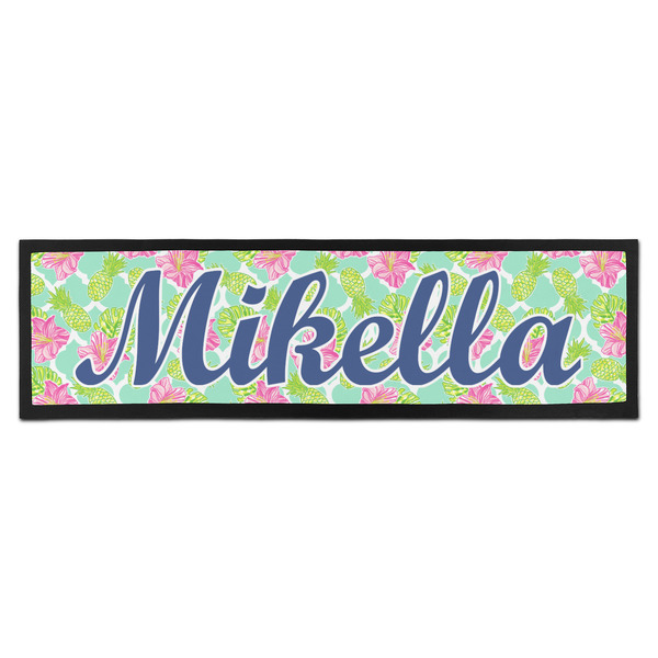 Custom Preppy Hibiscus Bar Mat - Large (Personalized)