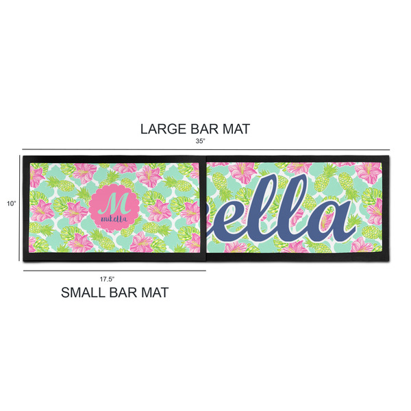 Preppy Hibiscus Bar Mats - Sizing Chart