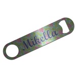 Preppy Hibiscus Bar Bottle Opener - Silver w/ Name and Initial
