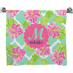 Preppy Hibiscus Bath Towel (Personalized)