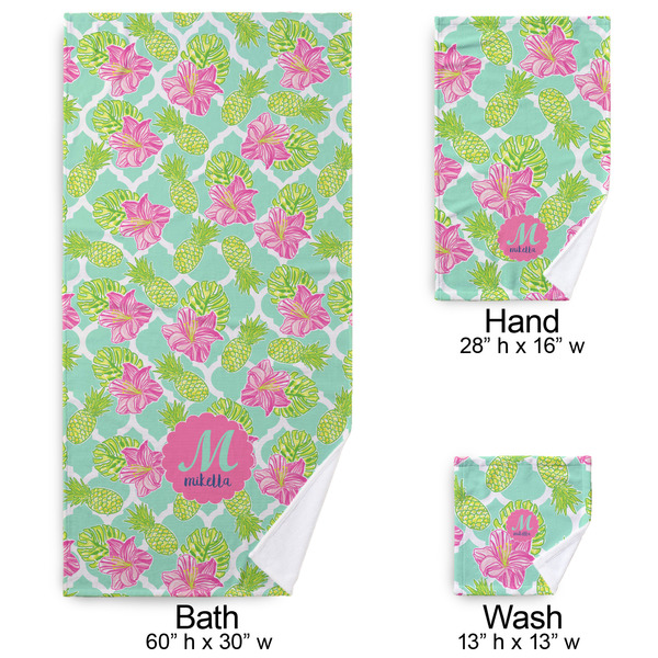 Preppy Hibiscus Bath Towel Sets - 3-piece - Approval