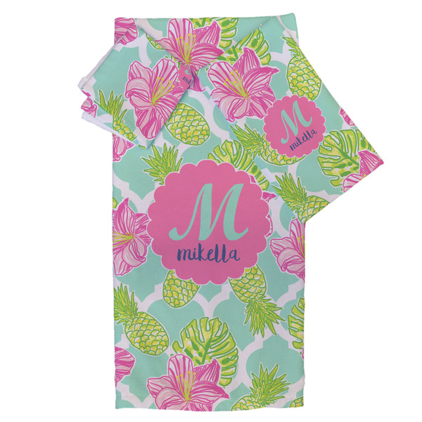 Custom Preppy Hibiscus Bath Towel Set - 3 Pcs (Personalized)