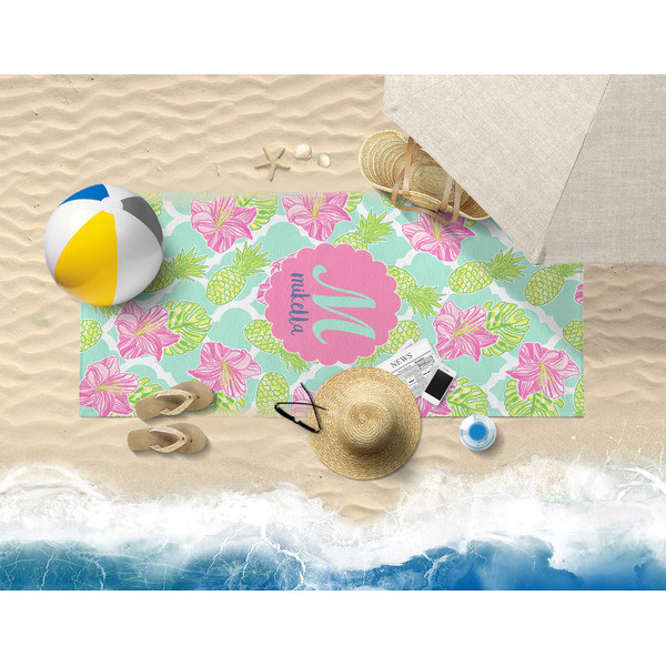 Preppy Hibiscus Beach Towel Lifestyle